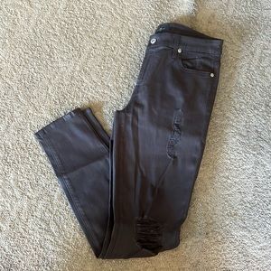 7 for all mankind coated distressed jeans